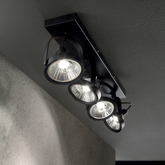 IDEAL LUX plafonjera GLIM PL4 NERO - 200255